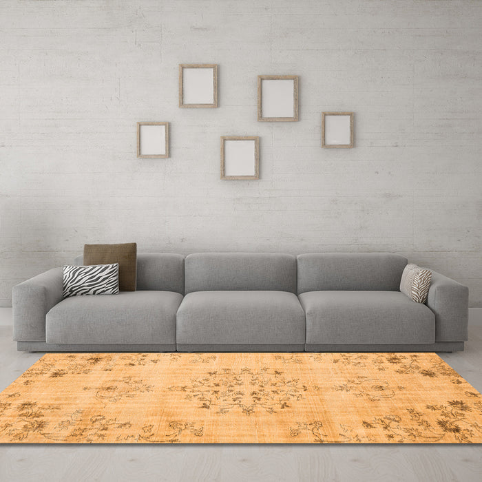 Machine Washable Persian Orange Traditional Area Rugs in a Living Room, wshtr3332org