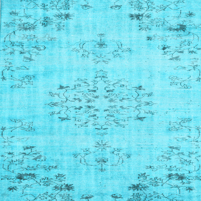 Square Machine Washable Persian Light Blue Traditional Rug, wshtr3332lblu