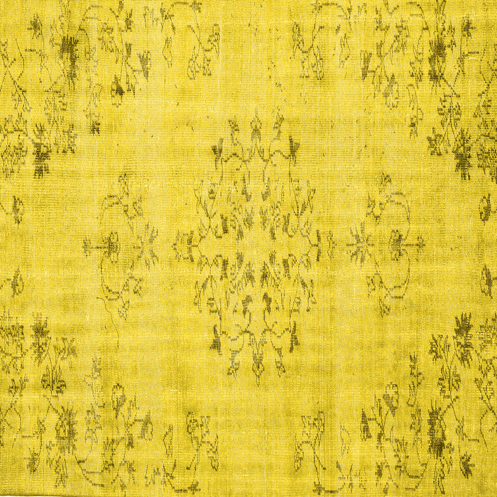 Square Persian Yellow Traditional Rug, tr3332yw