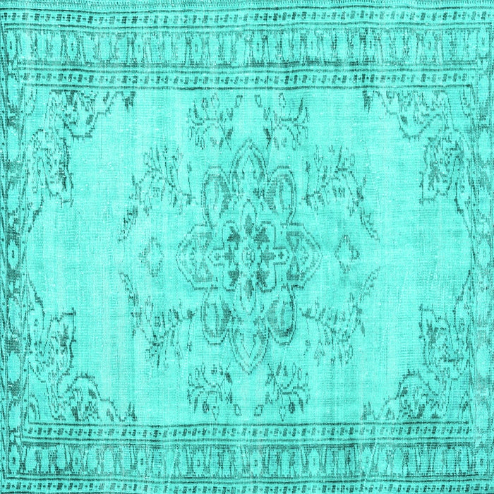 Square Persian Turquoise Traditional Rug, tr3333turq