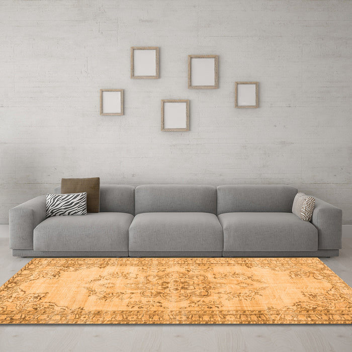 Machine Washable Persian Orange Traditional Area Rugs in a Living Room, wshtr3333org