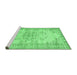 Sideview of Machine Washable Persian Emerald Green Traditional Area Rugs, wshtr3333emgrn