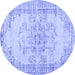 Round Persian Blue Traditional Rug, tr3333blu