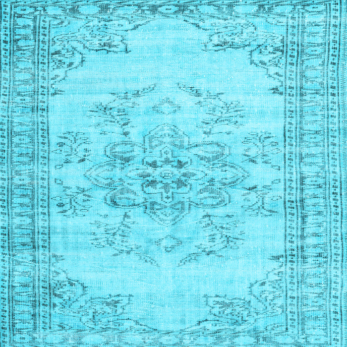 Square Machine Washable Persian Light Blue Traditional Rug, wshtr3333lblu