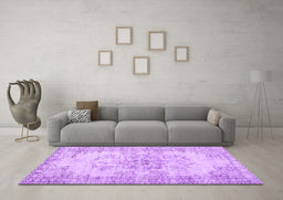 Machine Washable Persian Purple Traditional Area Rugs in a Living Room, wshtr3333pur