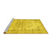 Sideview of Machine Washable Persian Yellow Traditional Rug, wshtr3333yw