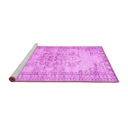 Sideview of Machine Washable Persian Pink Traditional Rug, wshtr3333pnk