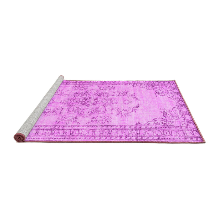 Sideview of Machine Washable Persian Pink Traditional Rug, wshtr3333pnk