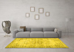 Machine Washable Persian Yellow Traditional Rug in a Living Room, wshtr3333yw