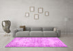 Machine Washable Persian Pink Traditional Rug in a Living Room, wshtr3333pnk