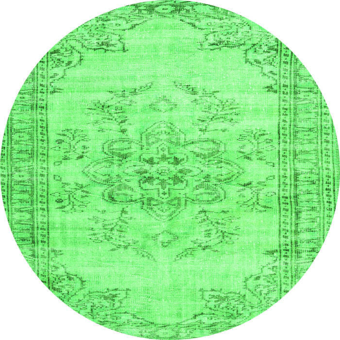 Square Persian Green Traditional Rug, tr3333grn