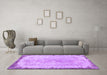 Machine Washable Persian Purple Traditional Area Rugs in a Living Room, wshtr3334pur