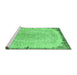 Sideview of Machine Washable Persian Emerald Green Traditional Area Rugs, wshtr3334emgrn