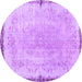 Round Persian Purple Traditional Rug, tr3334pur