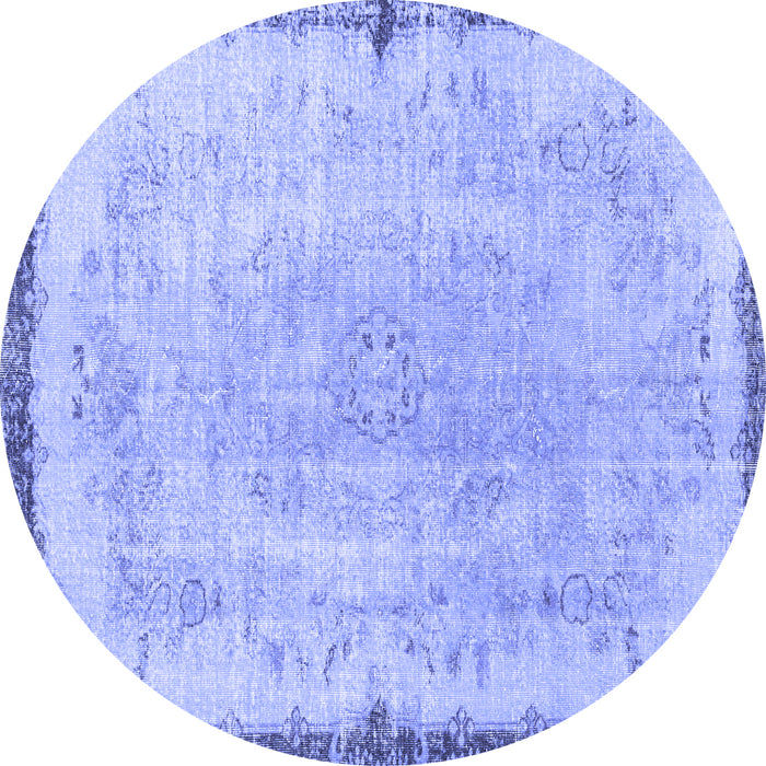 Round Persian Blue Traditional Rug, tr3334blu