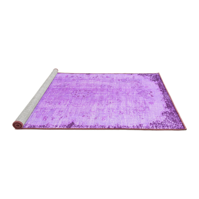 Sideview of Machine Washable Persian Purple Traditional Area Rugs, wshtr3334pur