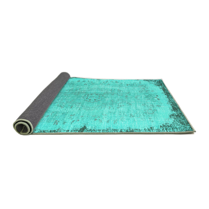 Sideview of Persian Turquoise Traditional Rug, tr3334turq
