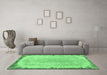 Machine Washable Persian Emerald Green Traditional Area Rugs in a Living Room,, wshtr3334emgrn