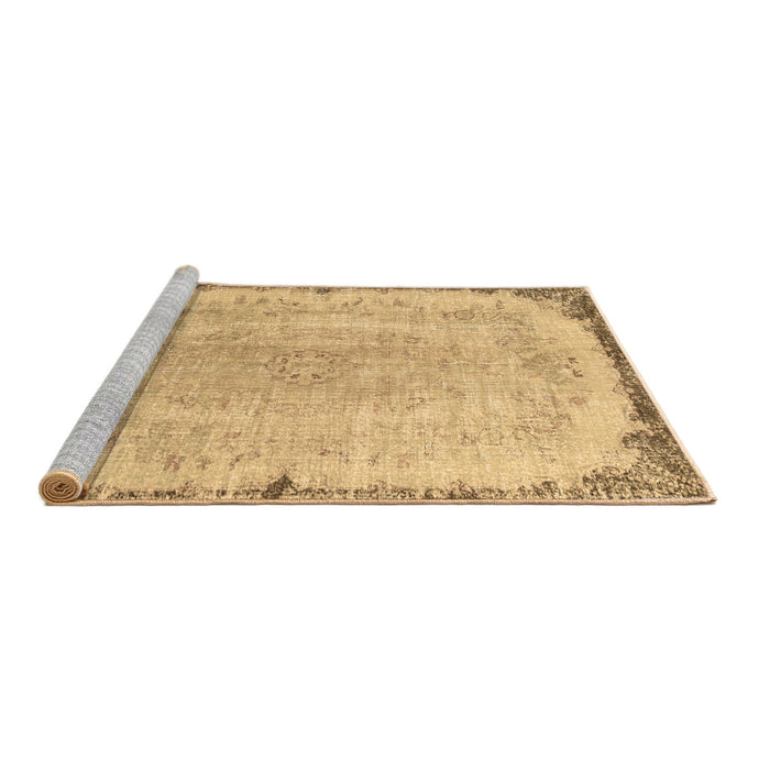 Sideview of Machine Washable Persian Brown Traditional Rug, wshtr3334brn