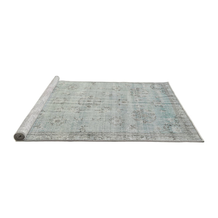 Sideview of Machine Washable Traditional Dark Gray Rug, wshtr3335