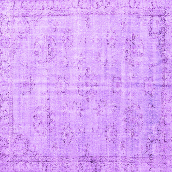 Square Machine Washable Persian Purple Traditional Area Rugs, wshtr3335pur