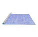 Sideview of Machine Washable Persian Blue Traditional Rug, wshtr3335blu