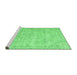 Sideview of Machine Washable Persian Emerald Green Traditional Area Rugs, wshtr3335emgrn