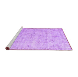 Sideview of Machine Washable Persian Purple Traditional Area Rugs, wshtr3335pur