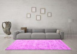 Machine Washable Persian Pink Traditional Rug in a Living Room, wshtr3335pnk