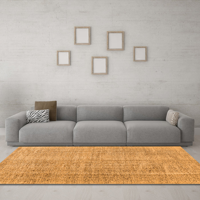 Machine Washable Persian Orange Traditional Area Rugs in a Living Room, wshtr3336org