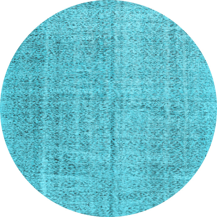Round Machine Washable Persian Light Blue Traditional Rug, wshtr3336lblu