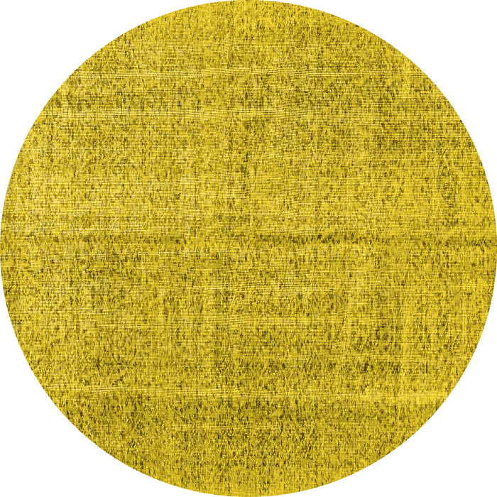 Round Machine Washable Persian Yellow Traditional Rug, wshtr3336yw