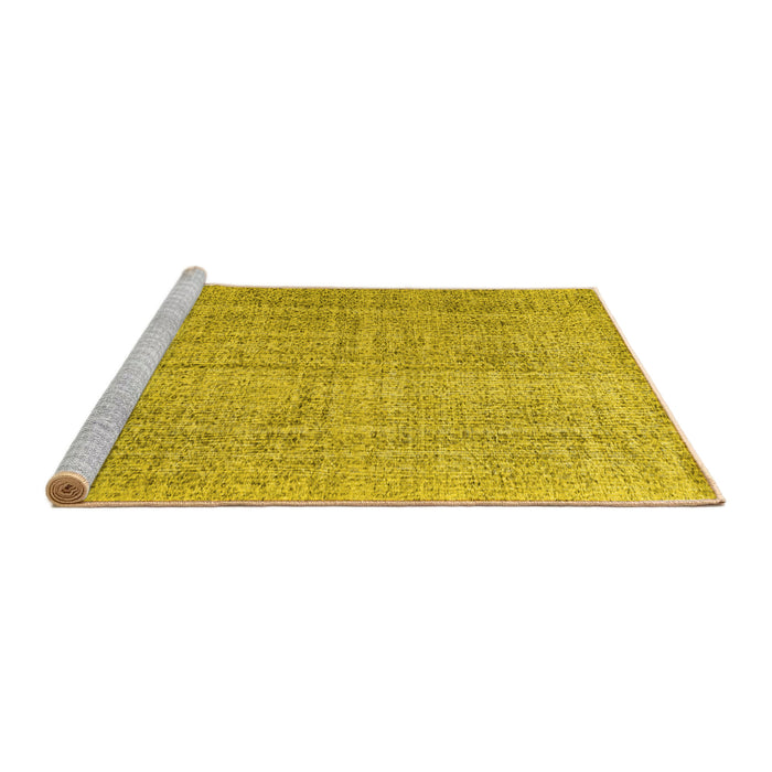 Sideview of Machine Washable Persian Yellow Traditional Rug, wshtr3336yw