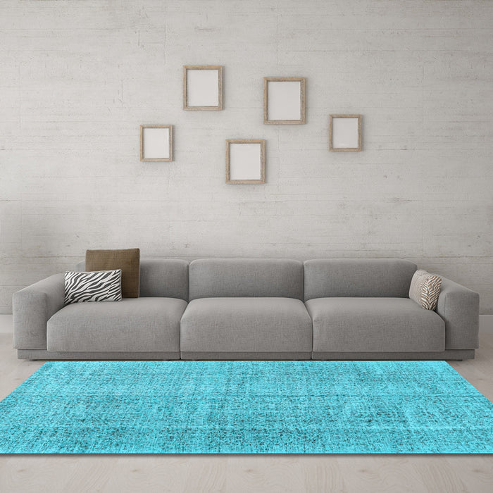 Machine Washable Persian Light Blue Traditional Rug in a Living Room, wshtr3336lblu
