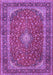 Machine Washable Medallion Purple Traditional Area Rugs, wshtr3337pur