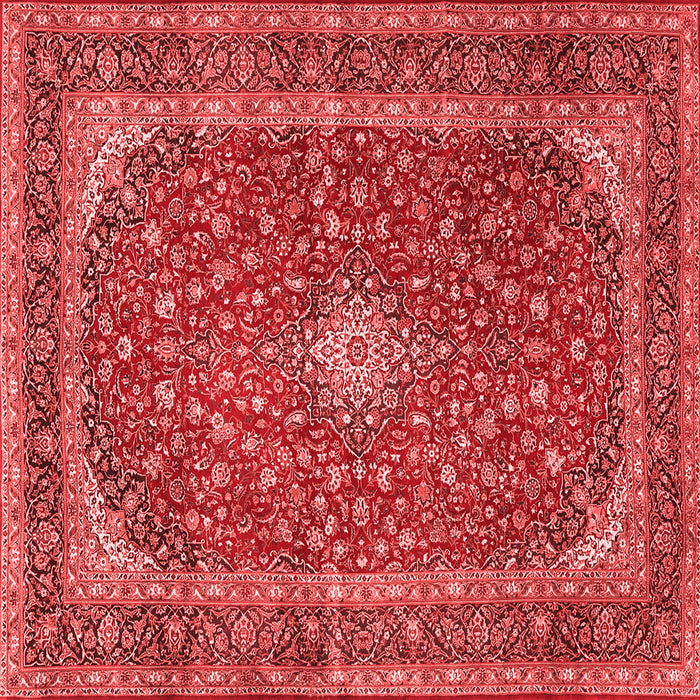 Machine Washable Medallion Red Traditional Rug, wshtr3337red