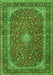 Serging Thickness of Machine Washable Medallion Green Traditional Area Rugs, wshtr3337grn