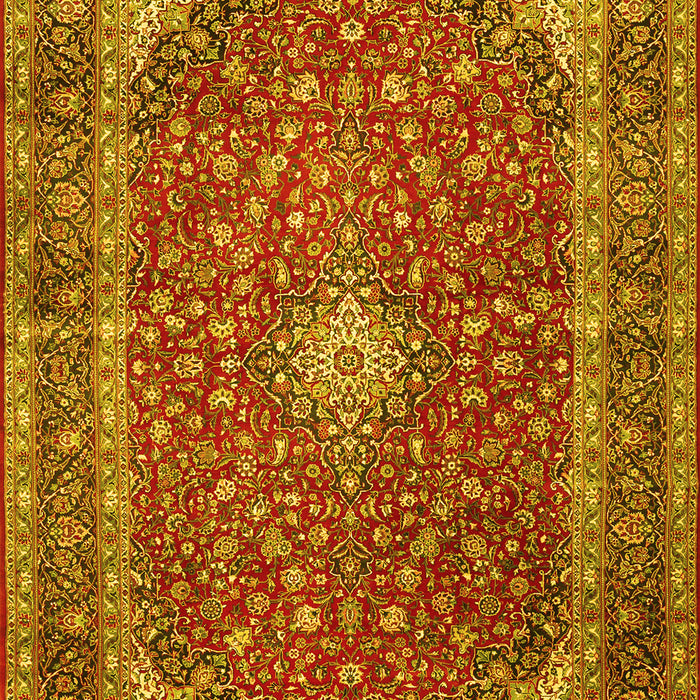 Medallion Yellow Traditional Rug, tr3337yw