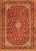 Serging Thickness of Machine Washable Medallion Orange Traditional Area Rugs, wshtr3337org