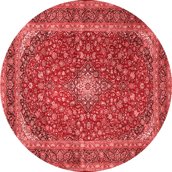 Machine Washable Medallion Red Traditional Rug, wshtr3337red