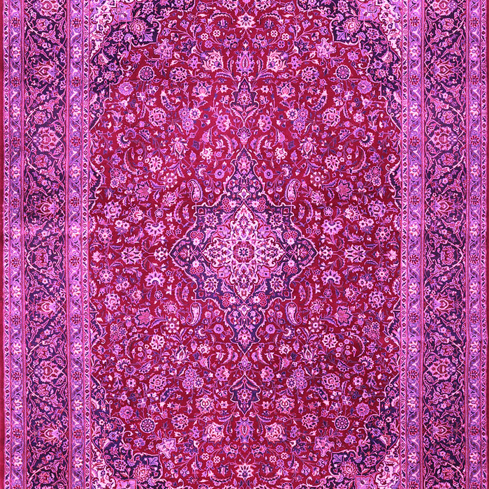 Machine Washable Medallion Pink Traditional Rug, wshtr3337pnk