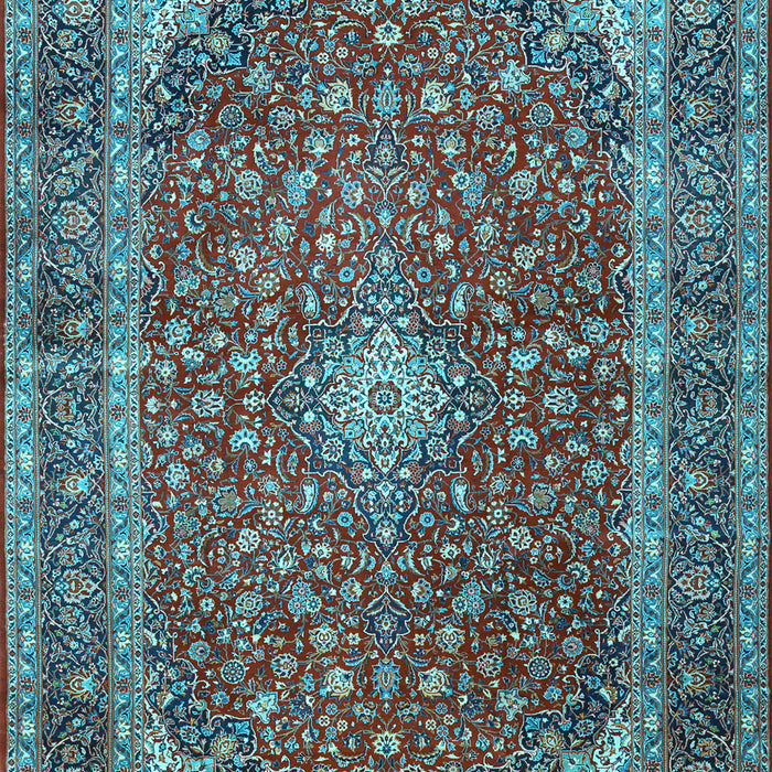 Medallion Light Blue Traditional Rug, tr3337lblu