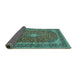 Sideview of Medallion Turquoise Traditional Rug, tr3337turq