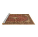 Sideview of Machine Washable Medallion Brown Traditional Rug, wshtr3337brn