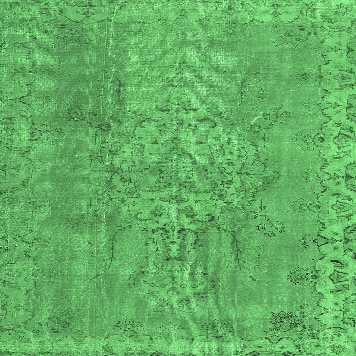Square Persian Emerald Green Traditional Rug, tr3338emgrn
