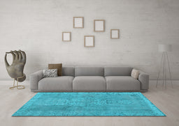 Machine Washable Persian Light Blue Traditional Rug in a Living Room, wshtr3338lblu