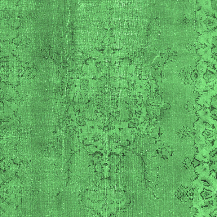 Machine Washable Persian Emerald Green Traditional Area Rugs, wshtr3338emgrn