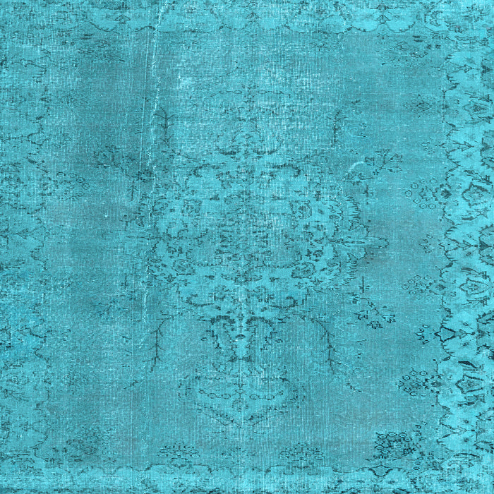 Square Machine Washable Persian Light Blue Traditional Rug, wshtr3338lblu