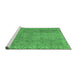 Sideview of Machine Washable Persian Emerald Green Traditional Area Rugs, wshtr3338emgrn