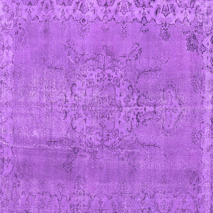 Square Machine Washable Persian Purple Traditional Area Rugs, wshtr3338pur